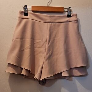 Zara Women's Blush Pink Layered Shorts